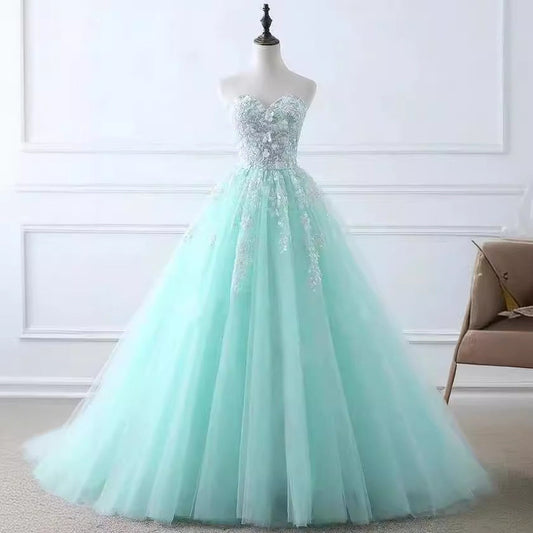 Strapless Applique Wedding Dress