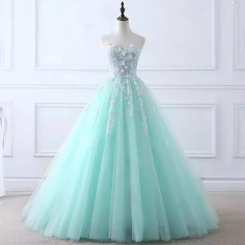 Strapless Applique Wedding Dress