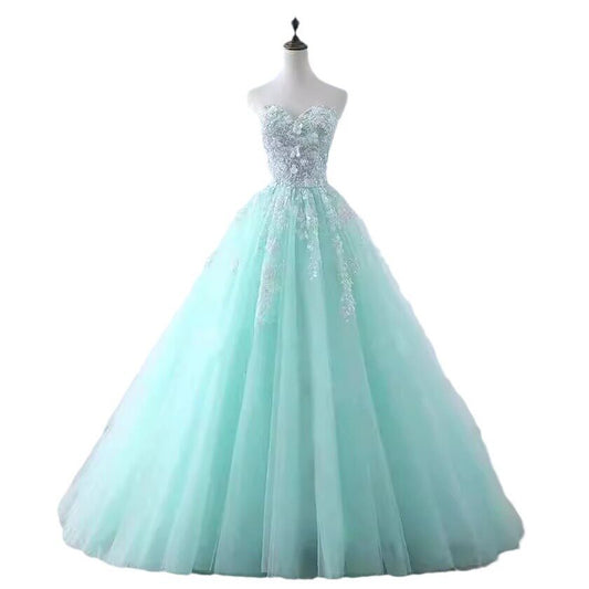 Strapless Applique Wedding Dress