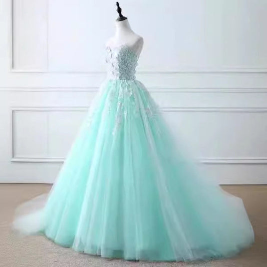 Strapless Applique Wedding Dress