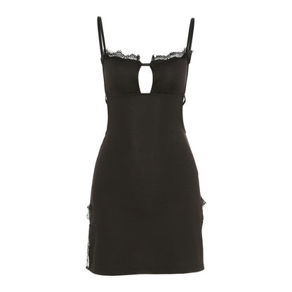 Strapless backless slit dress