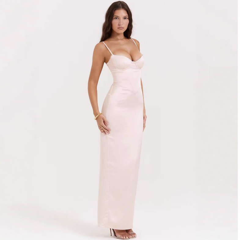 Strapless Bodycon Midi Dress with 3D Pattern