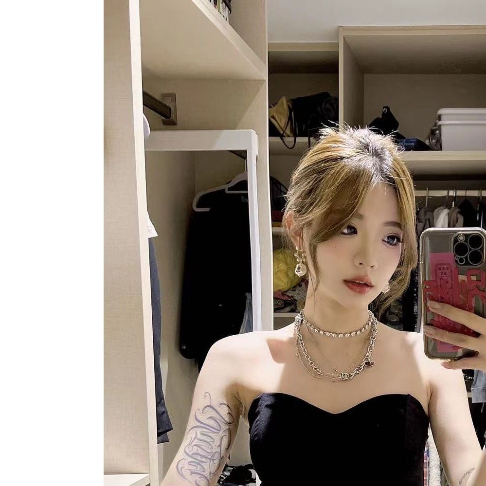 Strapless fishnet bodysuit for women