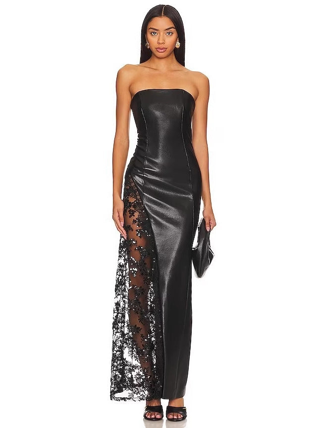Strapless lace dress