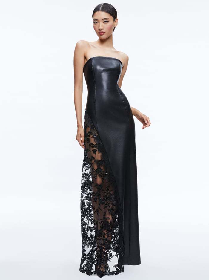 Strapless lace dress