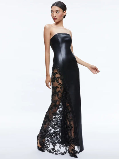 Strapless lace dress