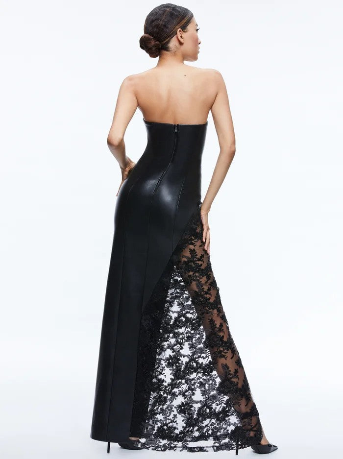 Strapless lace dress