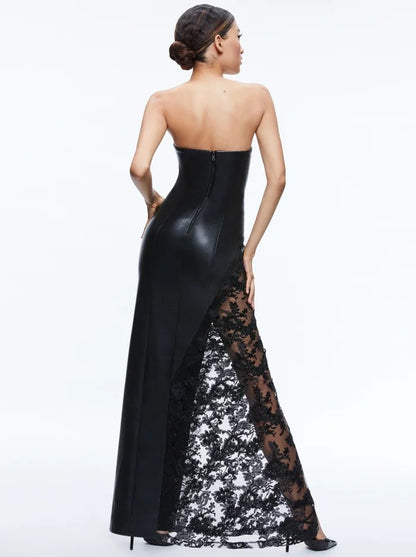 Strapless lace dress