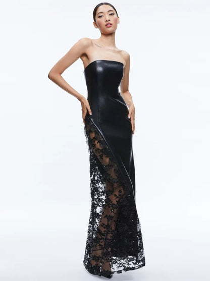 Strapless lace dress