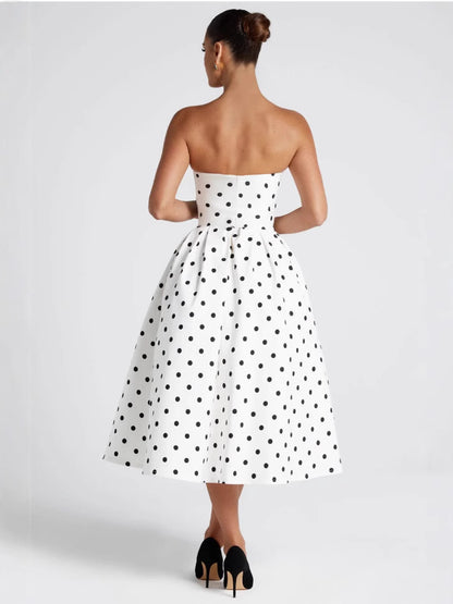 Strapless Polka Dot Dress