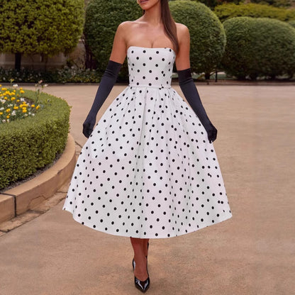 Strapless Polka Dot Dress