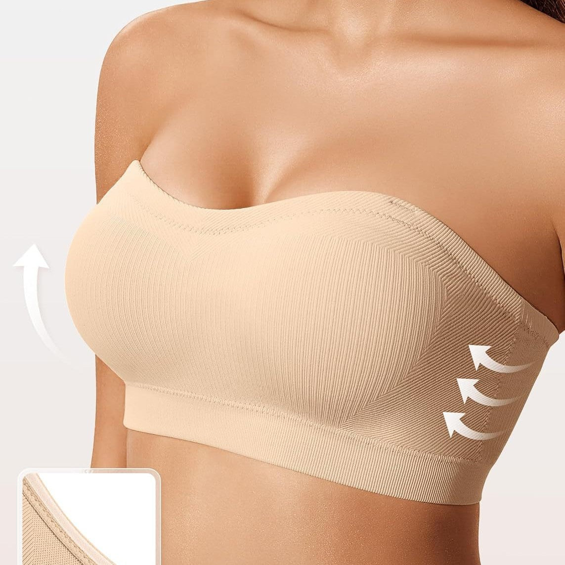 Strapless Push-Up Bra with Anti-Slip Design