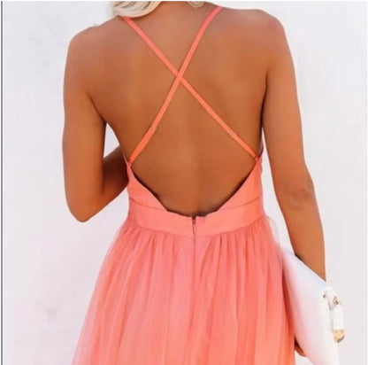 Strapless V-Neck Tie-Dye Midi Dress
