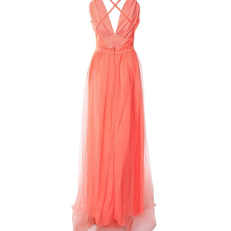 Strapless V-Neck Tie-Dye Midi Dress