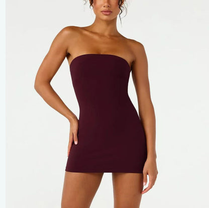 Strapless Yoga Fitness Bodycon Dress