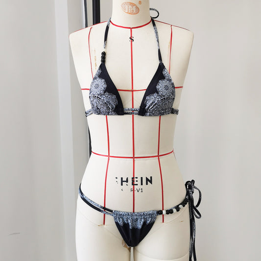 Strappy Backless Bikini Set
