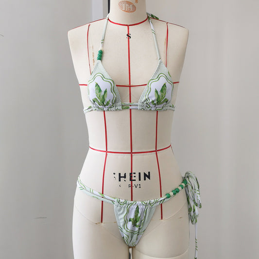 Strappy Backless Bikini Set