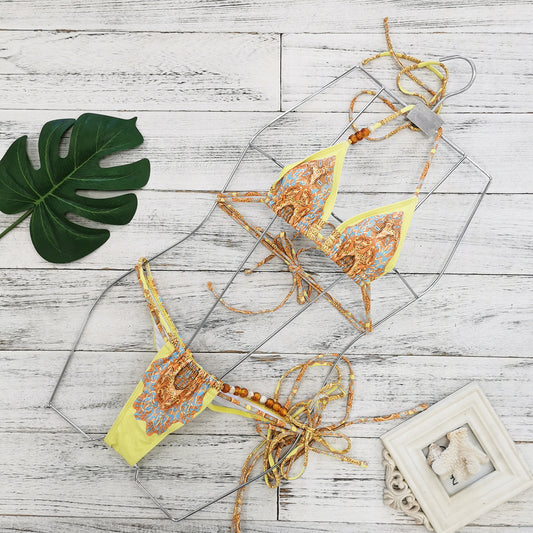 Strappy Backless Bikini Set
