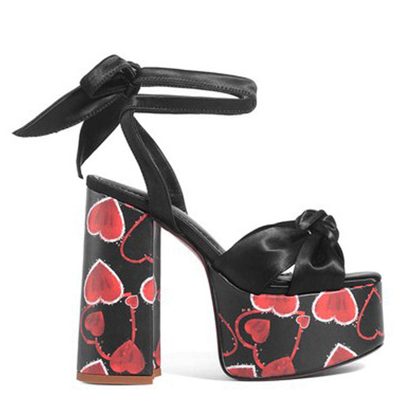 Strappy High Heel Sandals with Bow Detail