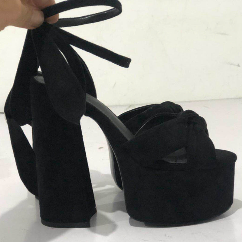 Strappy High Heel Sandals with Bow Detail