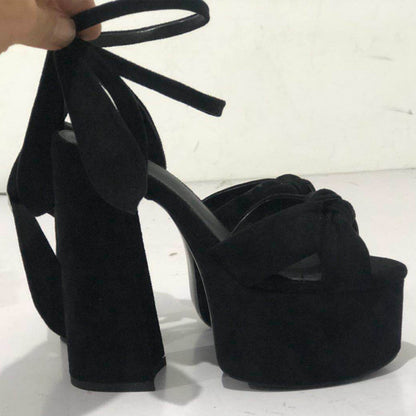 Strappy High Heel Sandals with Bow Detail