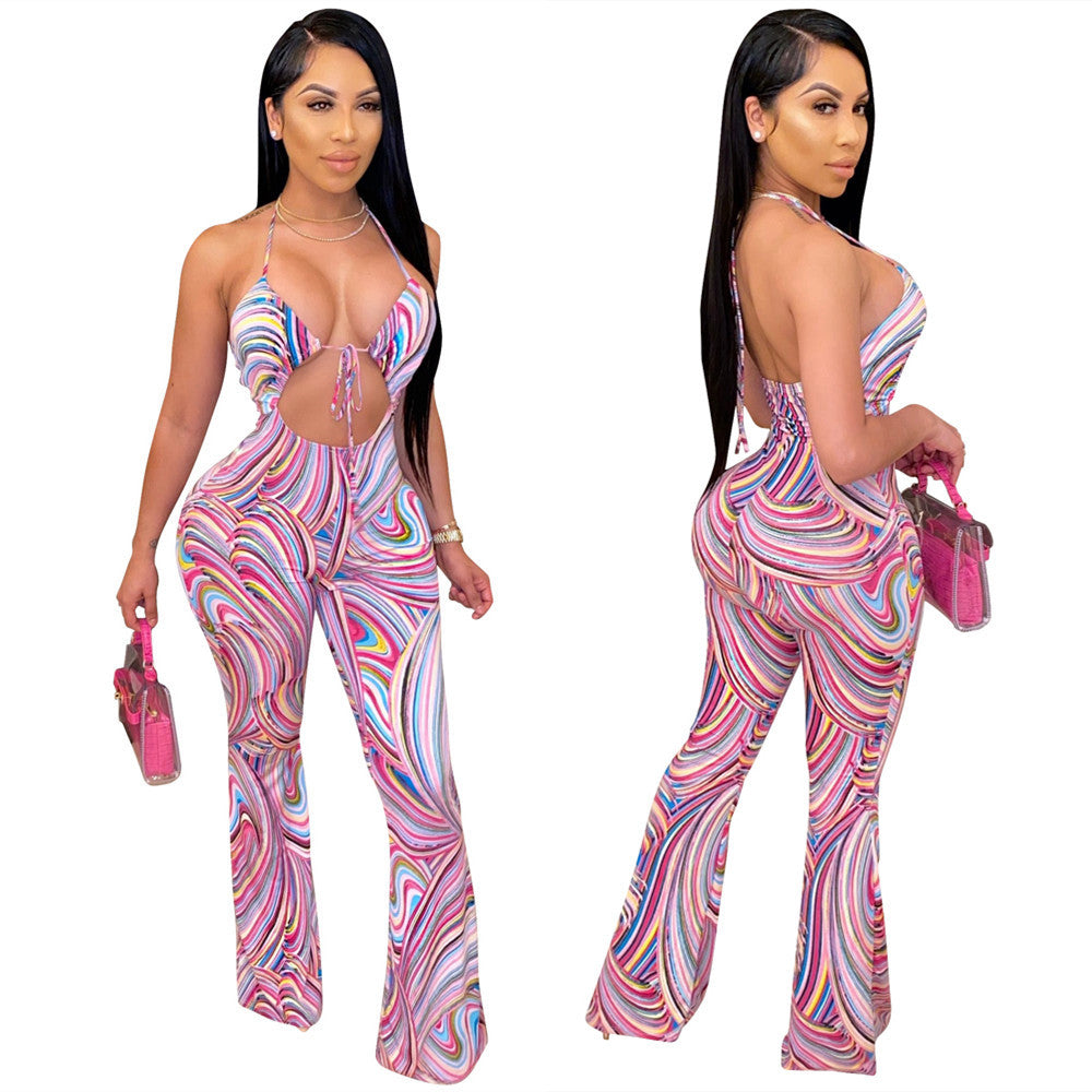 Strappy Printed Jumpsuit