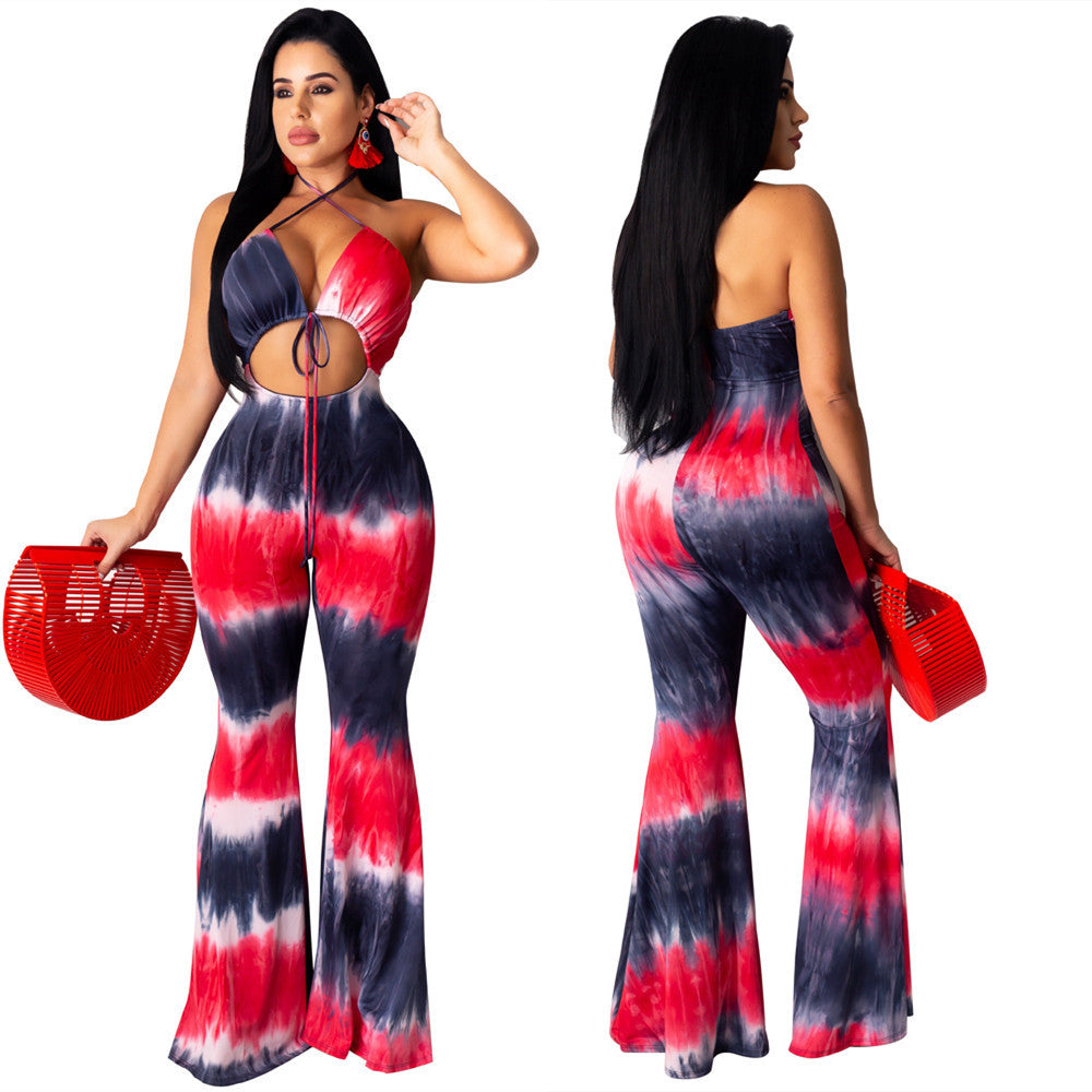 Strappy Printed Jumpsuit