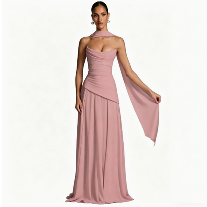 Strappy Slim Fit Tube Evening Dress