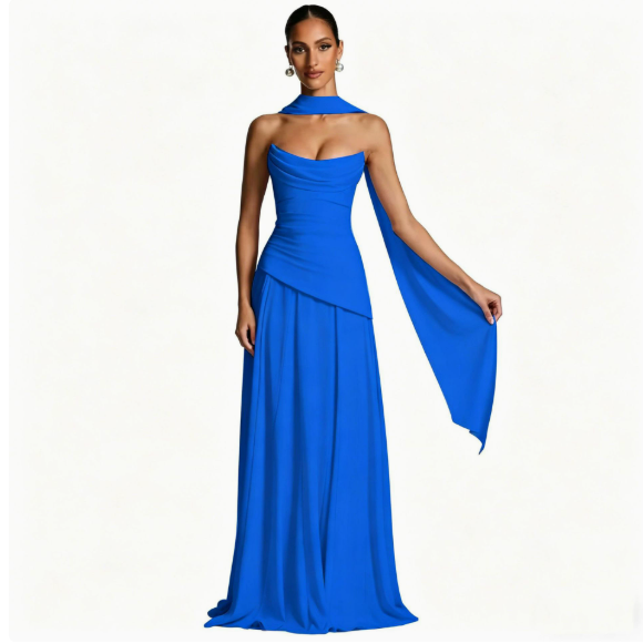 Strappy Slim Fit Tube Evening Dress