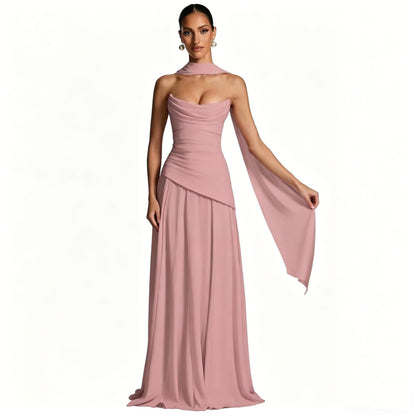 Strappy Slim Fit Tube Evening Dress