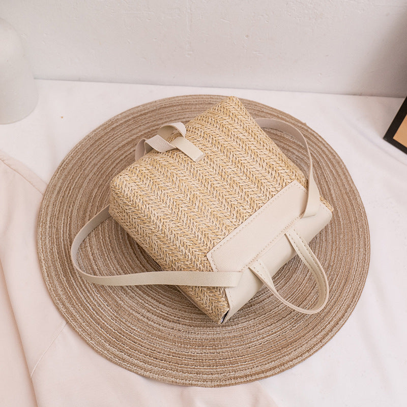 Straw Backpack Large Capacity