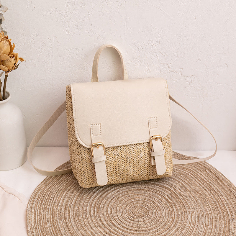 Straw Backpack Large Capacity