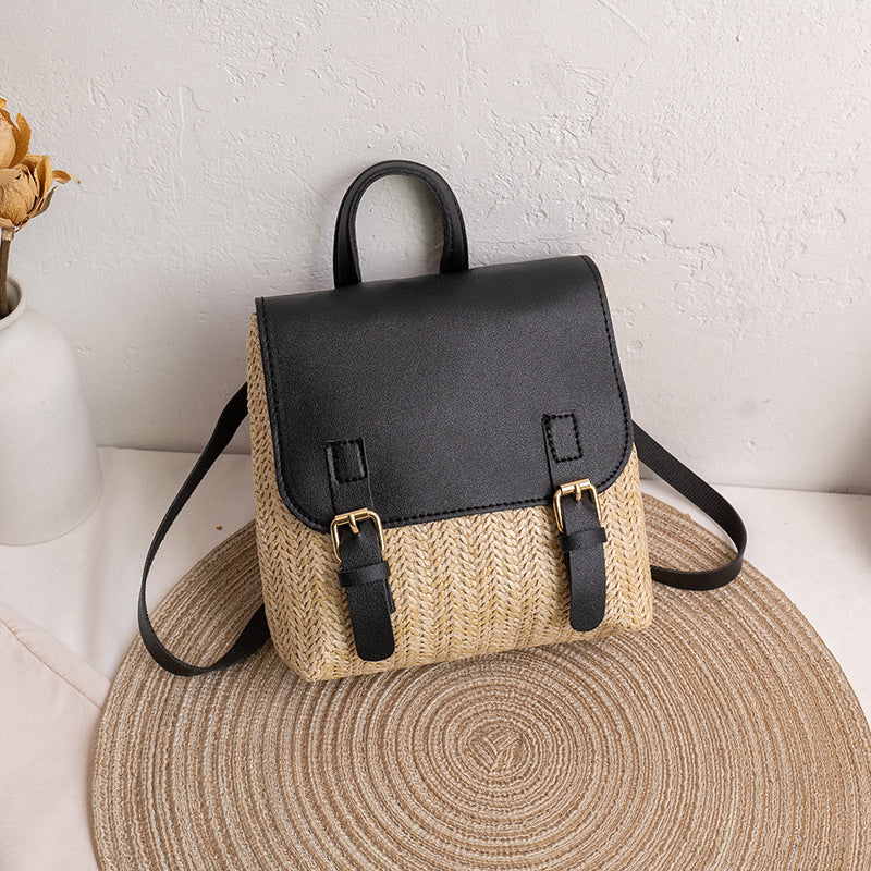 Straw Backpack Large Capacity