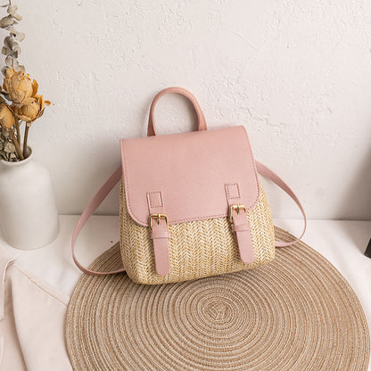 Straw Backpack Large Capacity