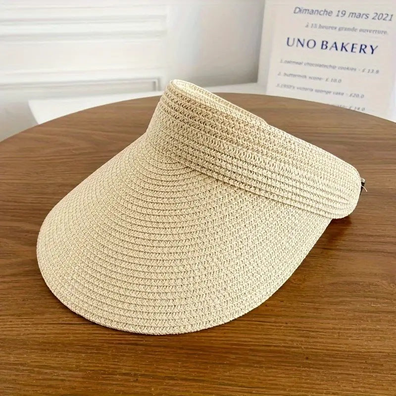 Straw Brim Sun Hat with UV Protection