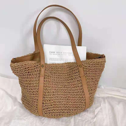 Straw Handbag for Women, Retro