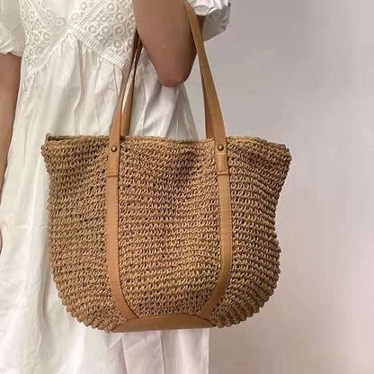 Straw Handbag for Women, Retro