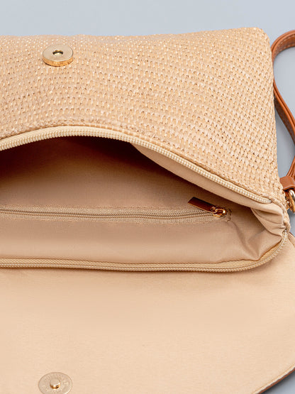 Straw Shell Tassel Crossbody Bag
