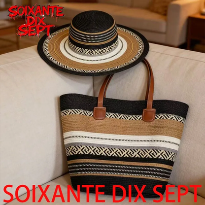 Straw tote bag set