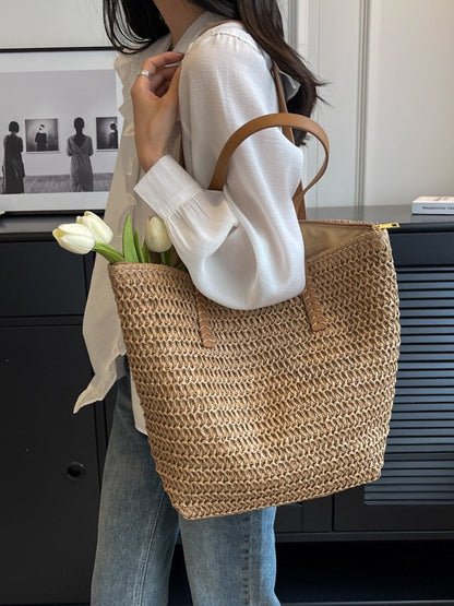 Straw Woven Bag Large Capacity Travel Tote