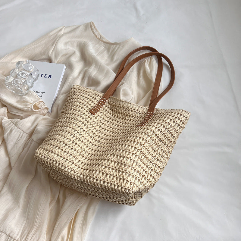 Straw Woven Bag Large Capacity Travel Tote