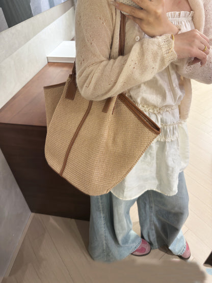 Straw Woven Bag with Large Capacity