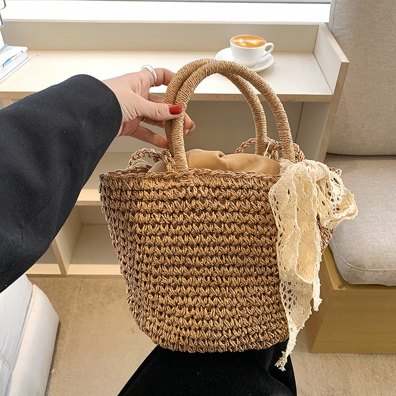 Straw Woven Crossbody Beach Bag