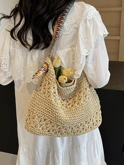Straw Woven Shoulder Tote Bag