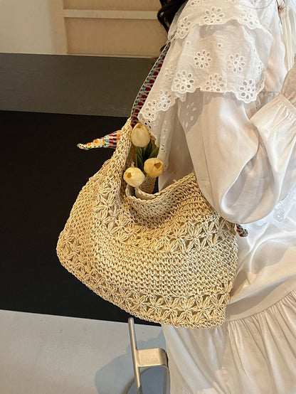 Straw Woven Shoulder Tote Bag