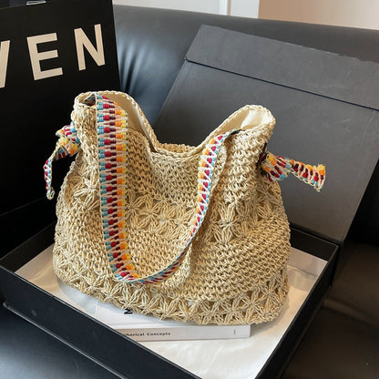 Straw Woven Shoulder Tote Bag
