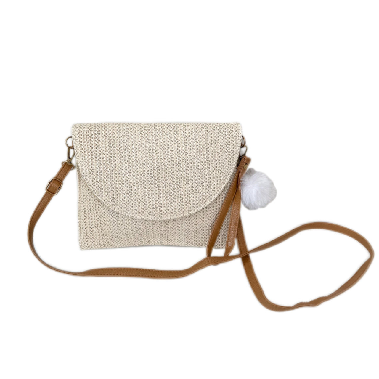 Straw woven shoulder tote bag