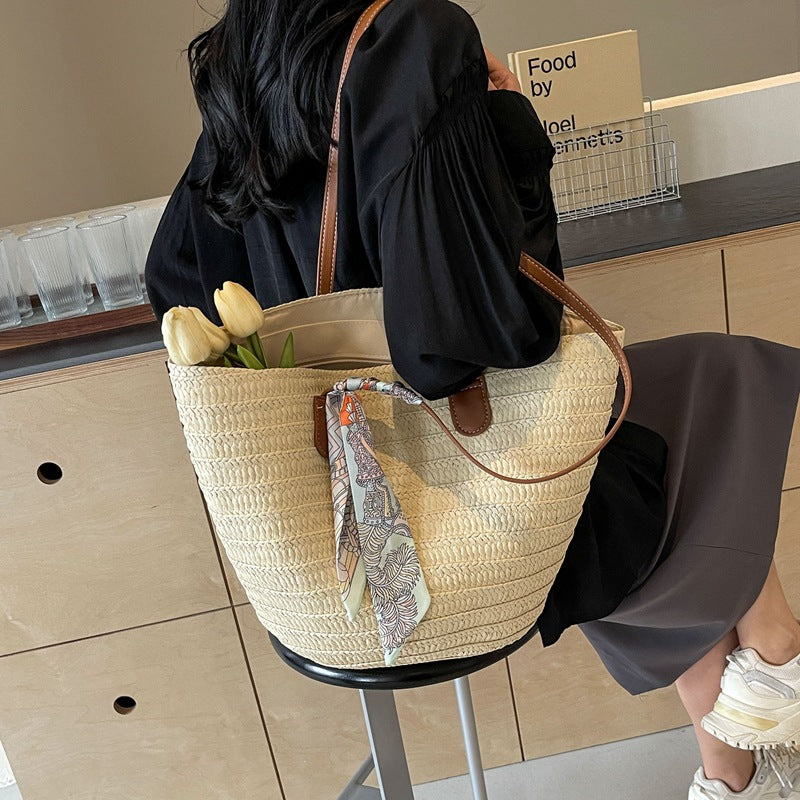Straw Woven Tote Bag for Women Large Capacity