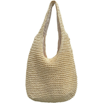 Straw Woven Tote Bag with Adjustable Straps