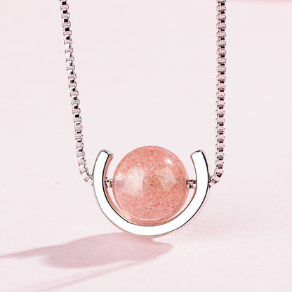 Strawberry Crystal Adjustable Necklace